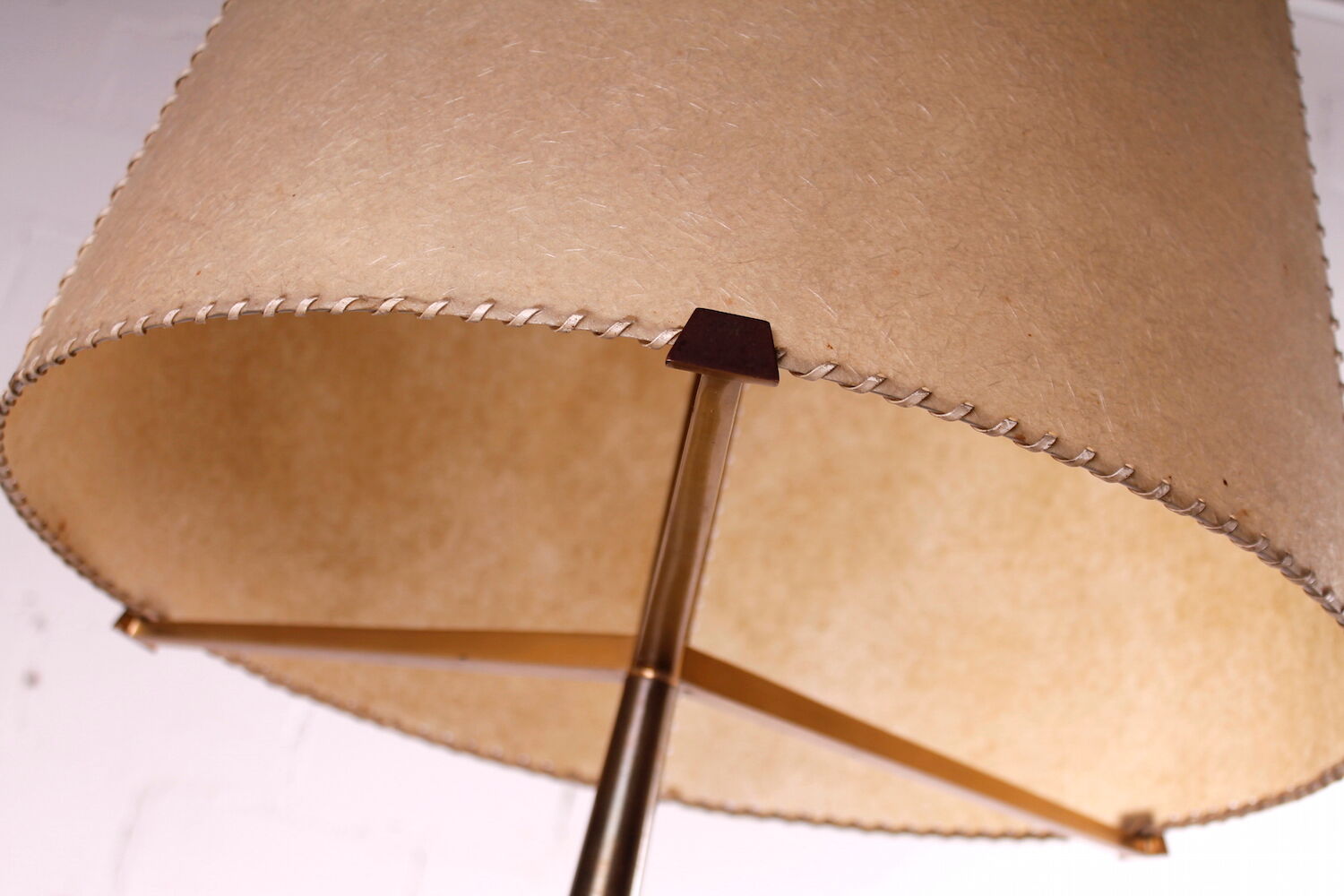 Brass and Cherry Floor Lamp, 1950s