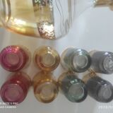 Liqueur carafe with 8 assorted greens