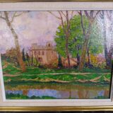 Painting by rene beauclair (1875-1960) painter of montauban the lespinet canal