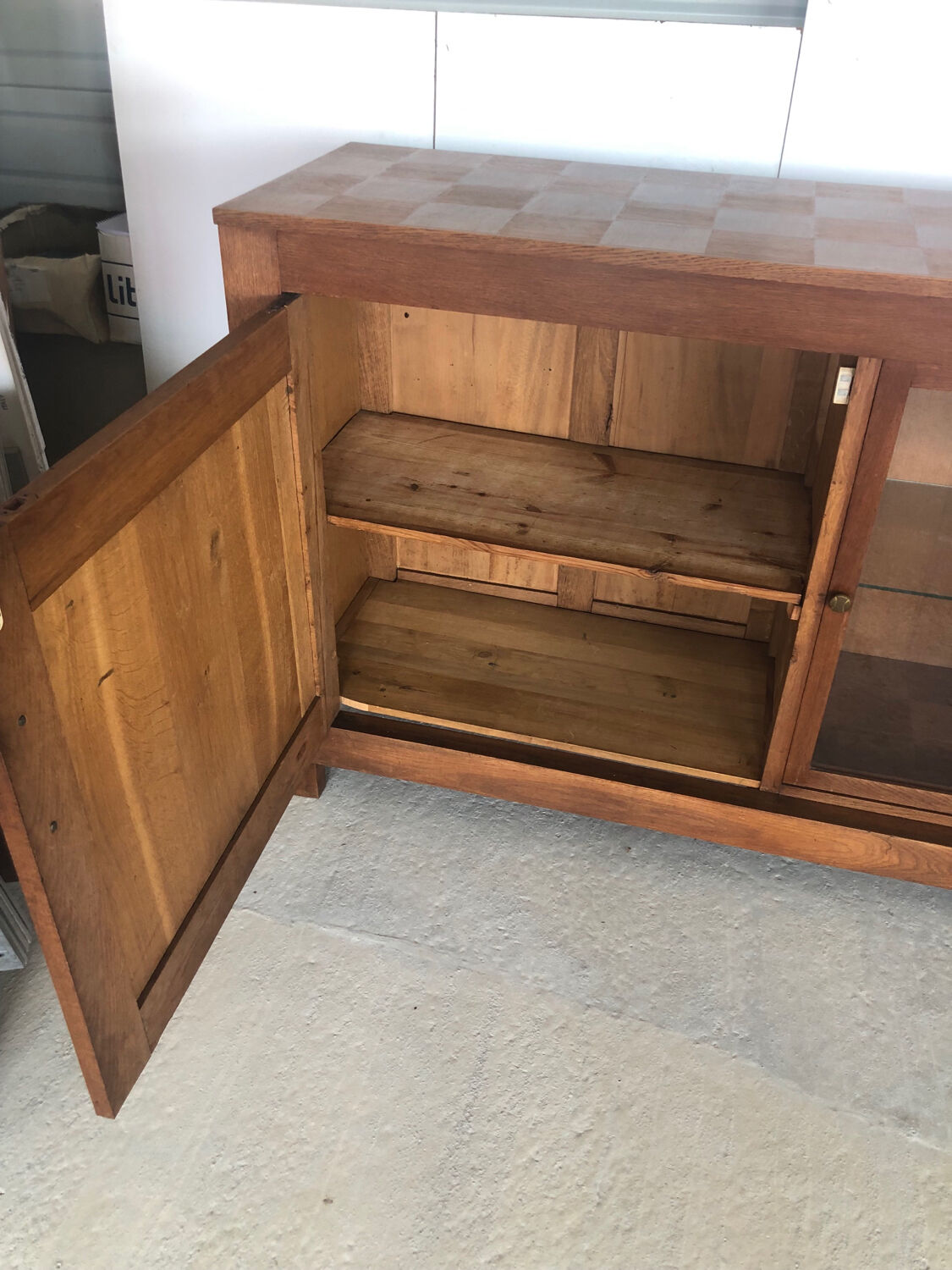 Art deco sideboard with checkered doors and top