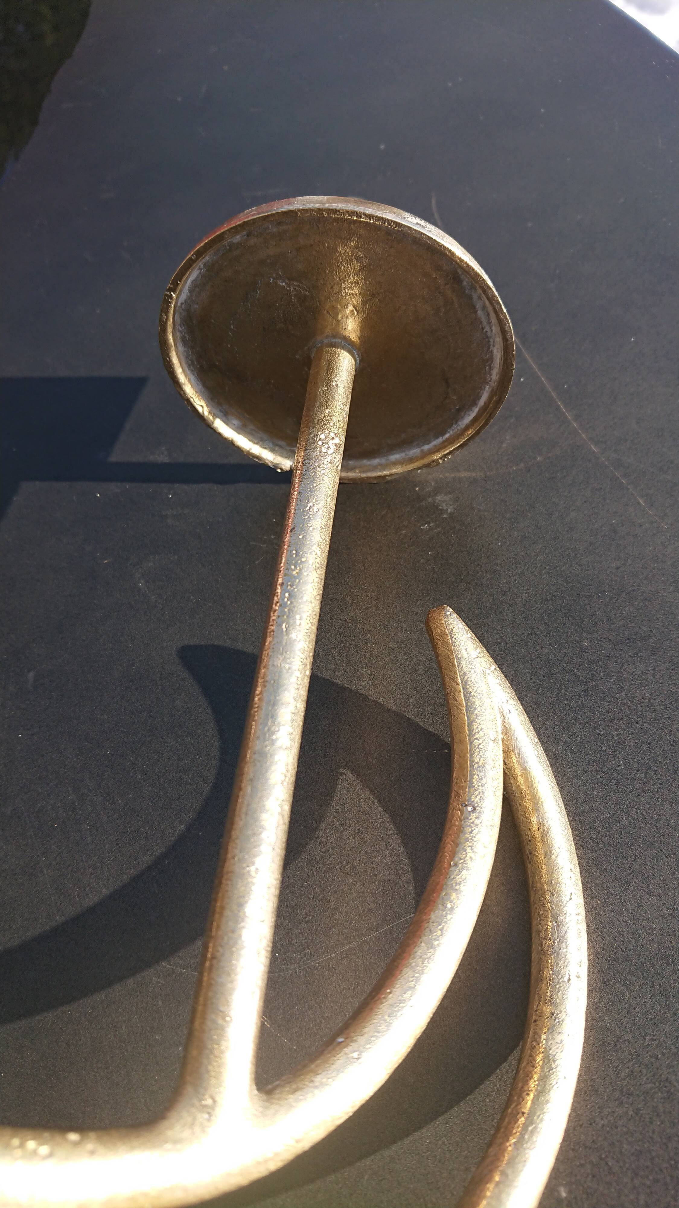 Golden metal moon candlestick