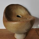 Vase pique fleurs en grès brut
