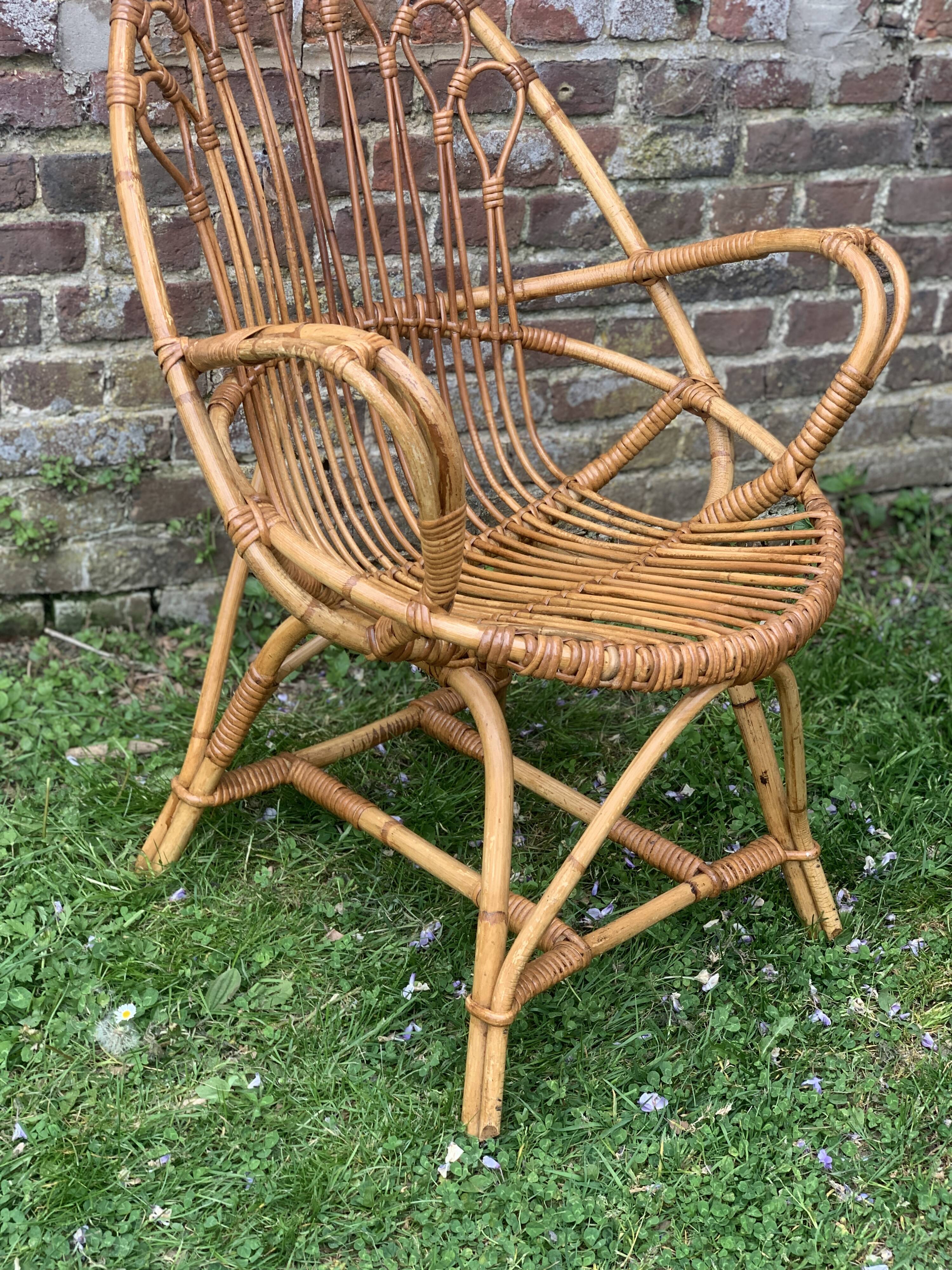 Rattan armchair