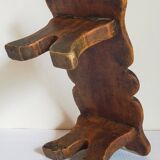 Old footstool in solid wood 19th century