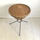 60's vintage metal wicker basket on a metal base