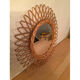 Miroir soleil rotin vintage 38 cm