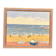 Original Swedish Oil on Canvas – "Day at the Beach" by Mona Starfelt – Signed – Dated 1989 – Framed