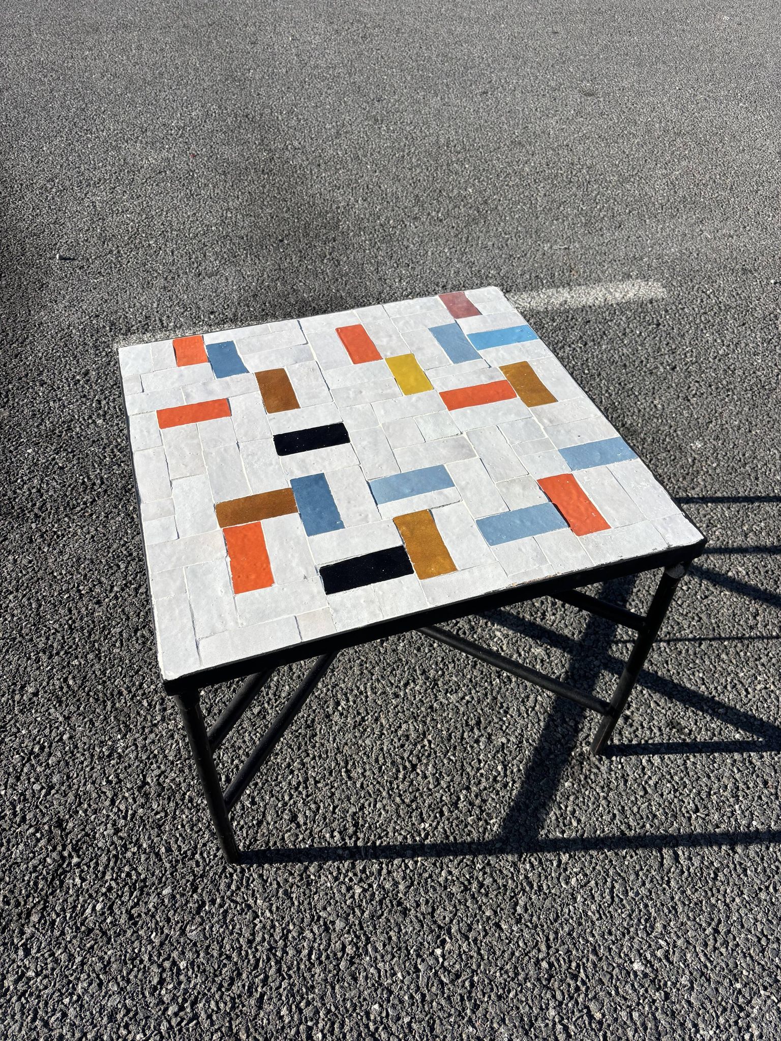 handcrafted coffee table in Moroccan zellige