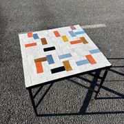 handcrafted coffee table in Moroccan zellige