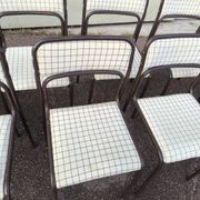 Set of 12 vintage Danish metal and fabric chairs
