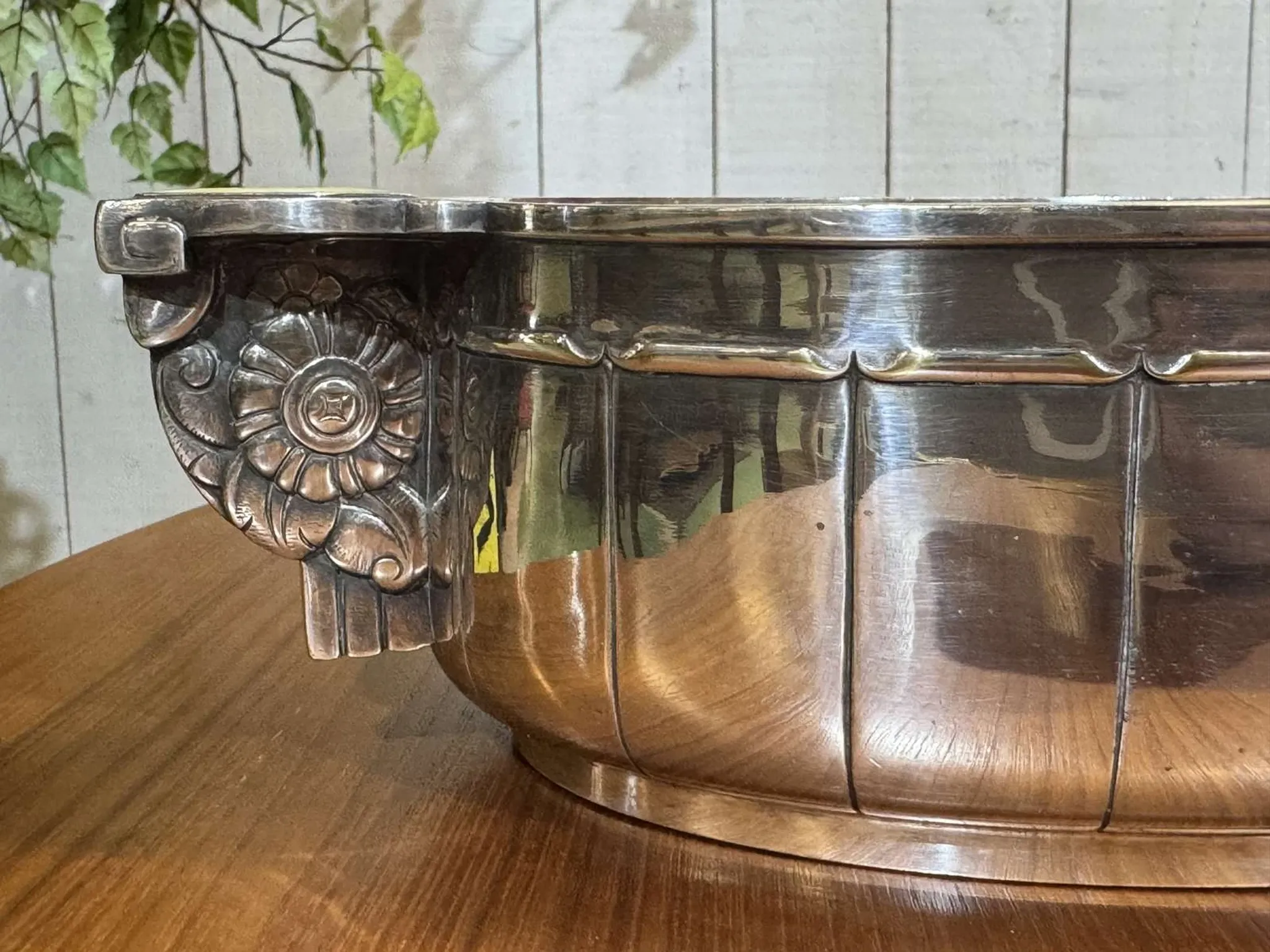 Silver-plated metal jardinière from the Art Deco period - Saglier Frères