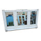 Ancien miroir - étagère triptyque en teck birman