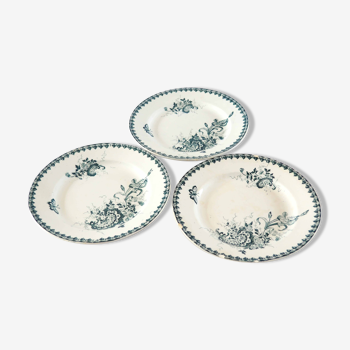 3 assiettes Terre de Fer Louis XV