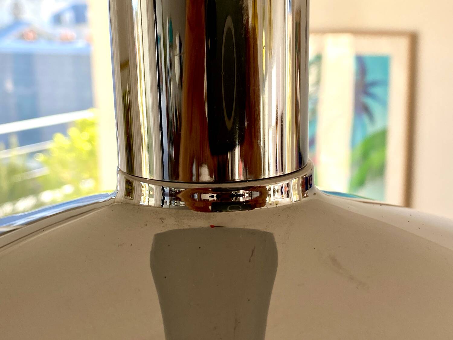 Large chrome pendant lamp Hustadt Leuchten 1960
