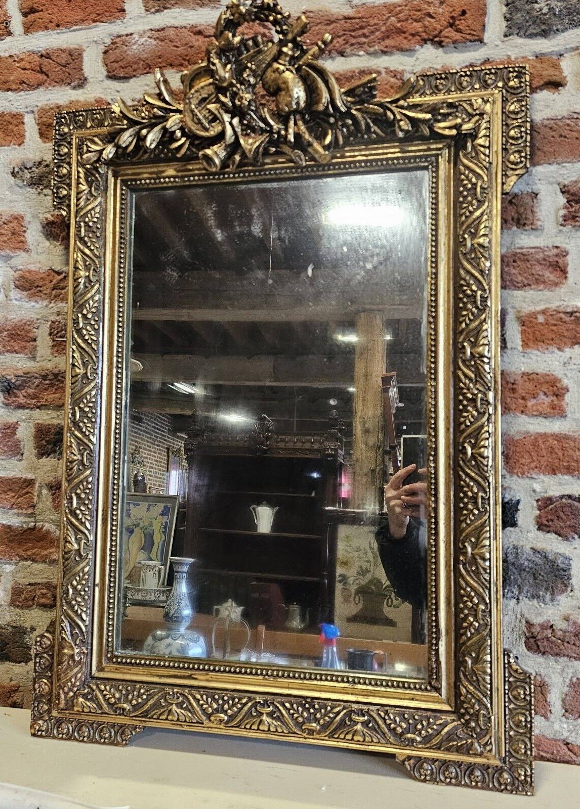miroir doré avec des instruments de musique (petit modèle )