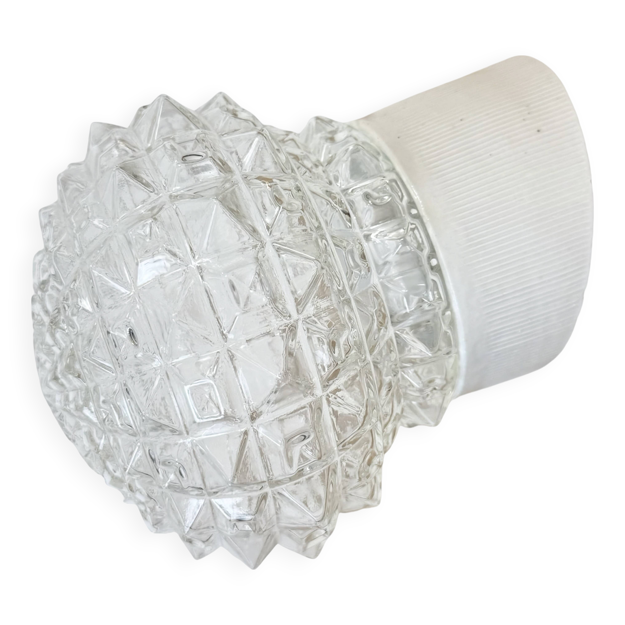 Vintage White Porcelain Wall Light, 1970s