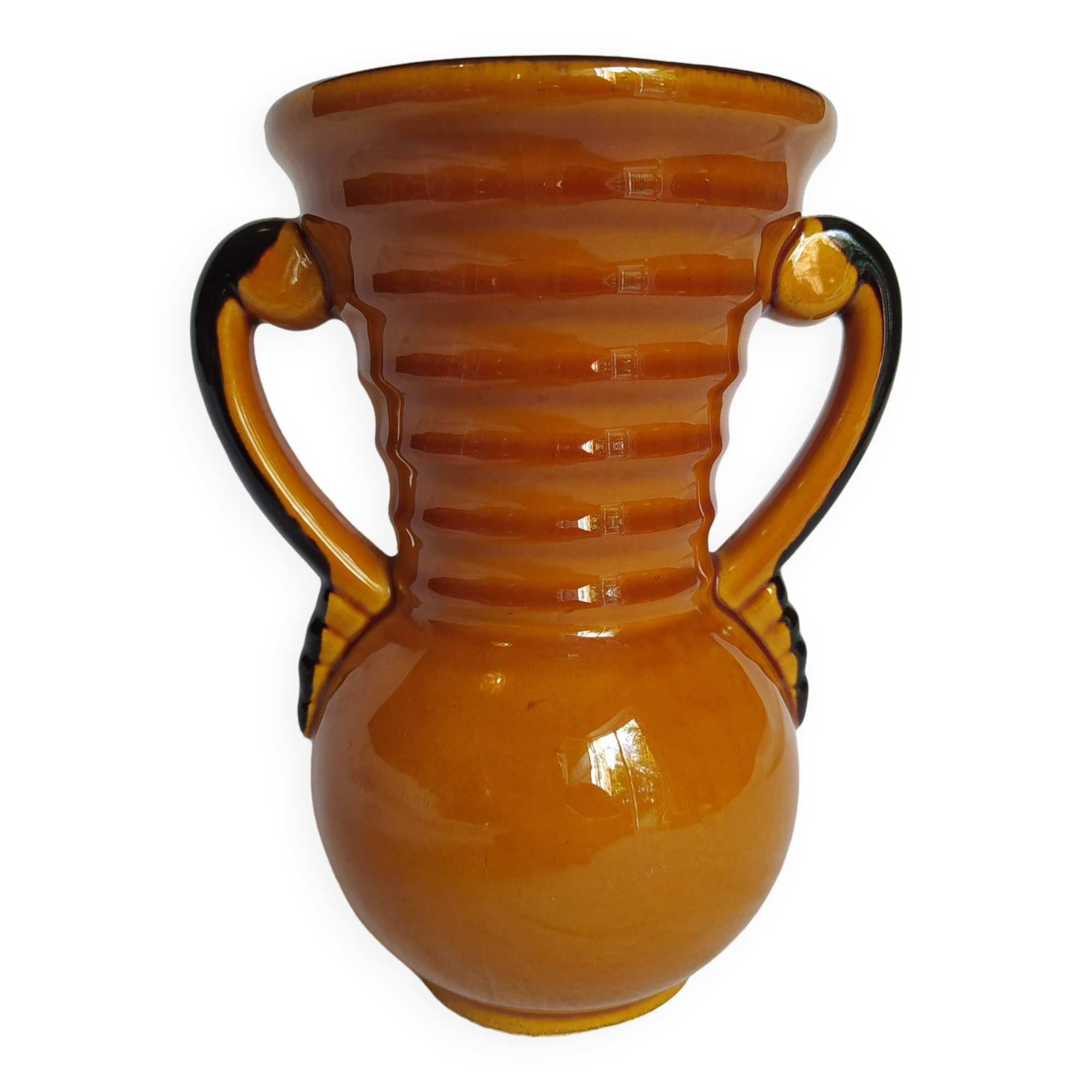 Ceramic vase from the french manufacturer vallauris. vintage 70s.