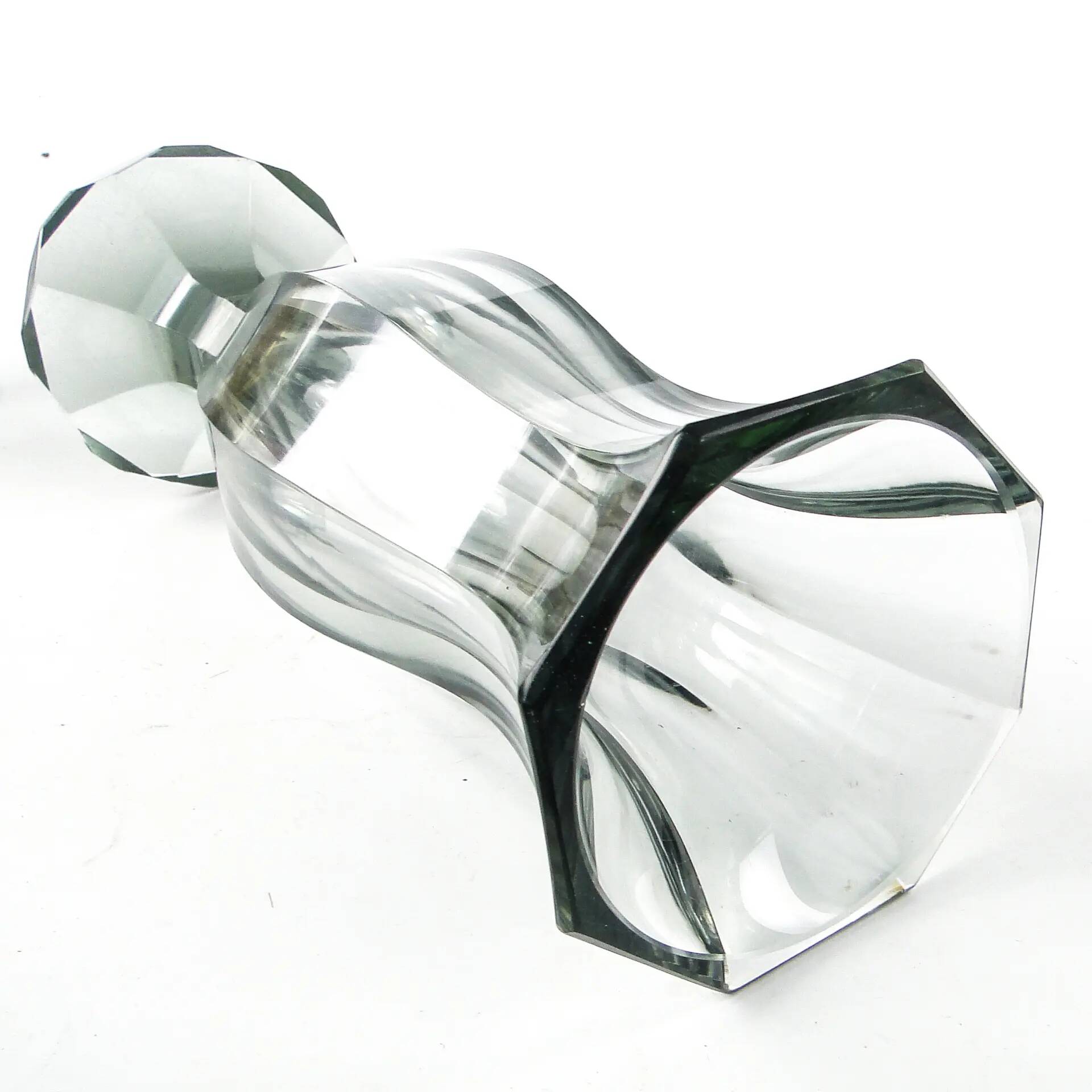 Vase, Art Deco, uranium crystal, Moser, Czechoslovakia, 1930s