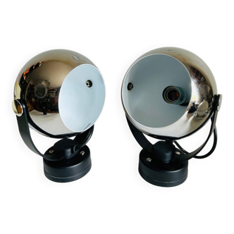 Pair of seventies Eyeball wall lights