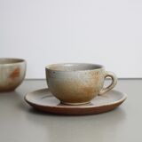 Set of 8 sandstone cups with saucers Sandstone of the Marais