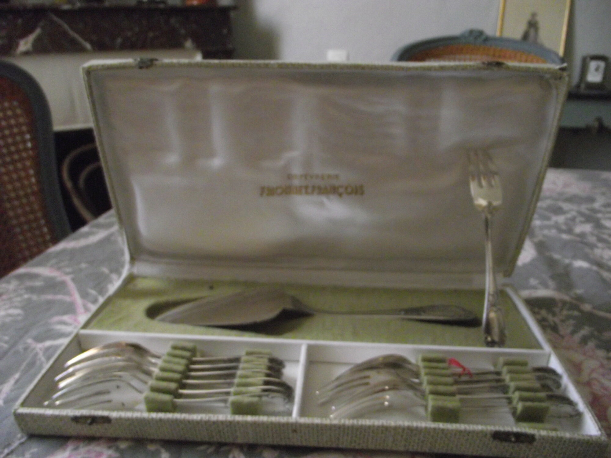 13 silver metal dessert service by francois frionnet