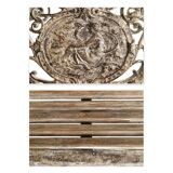 Banc en fonte sculptée et bois à patine blanche