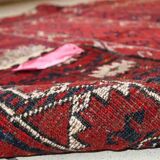 Vintage carpet turkmen engsi handmade 124cm x 165cm 1970s - 1c431