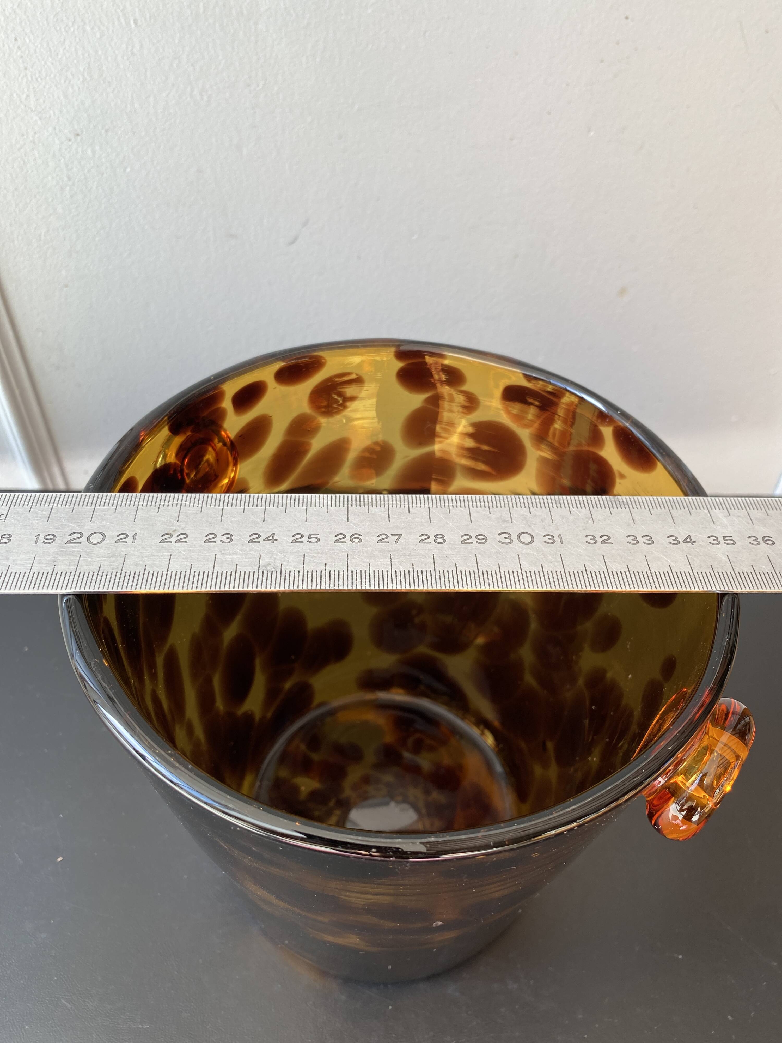 Seau à glaçons vintage Empoli pour Dior – verre soufflé écaille de tortue
