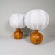 Sculptural modern table lamps from the mid-century in solid pine, Fagerhults Sweden, 1970.