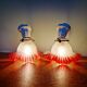Pair of porcelain and scalloped glass wall sconces, 1920s-30s
