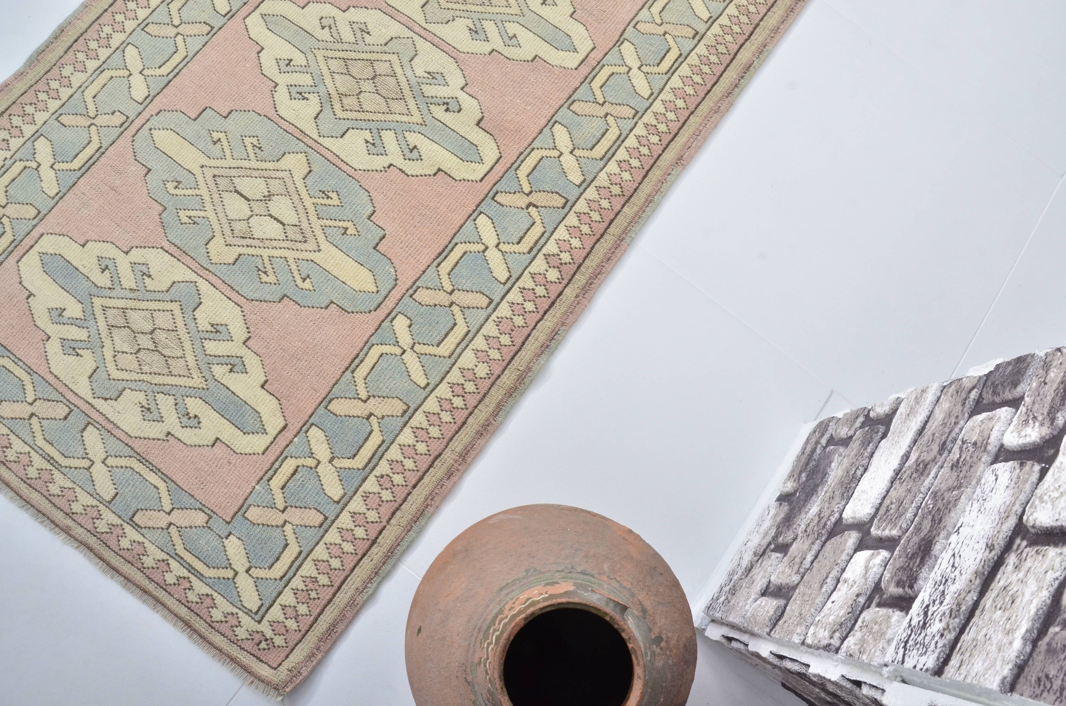 Wool Antique Turkish Wool Vintage Carpet sku 3569