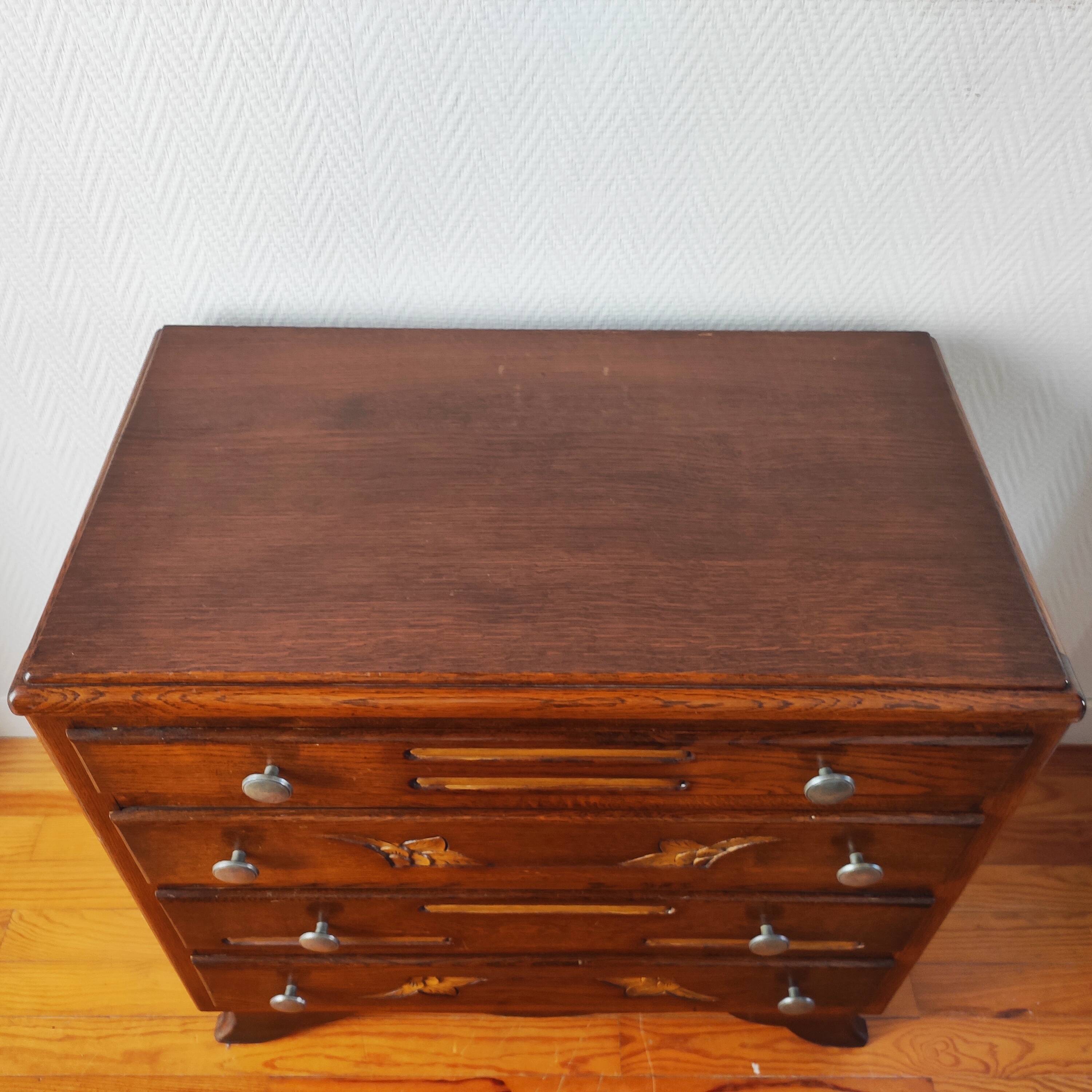 Commode Art déco 1940 en chêne