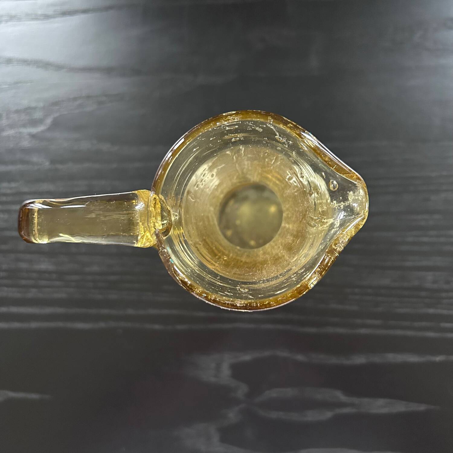 Bubbled glass style amber carafe