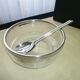 Salad bowl and silver-plated cutlery