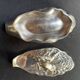 Gravy boat or oyster butter dish – Maurice Gouaillé – Silver plated metal & satin glass