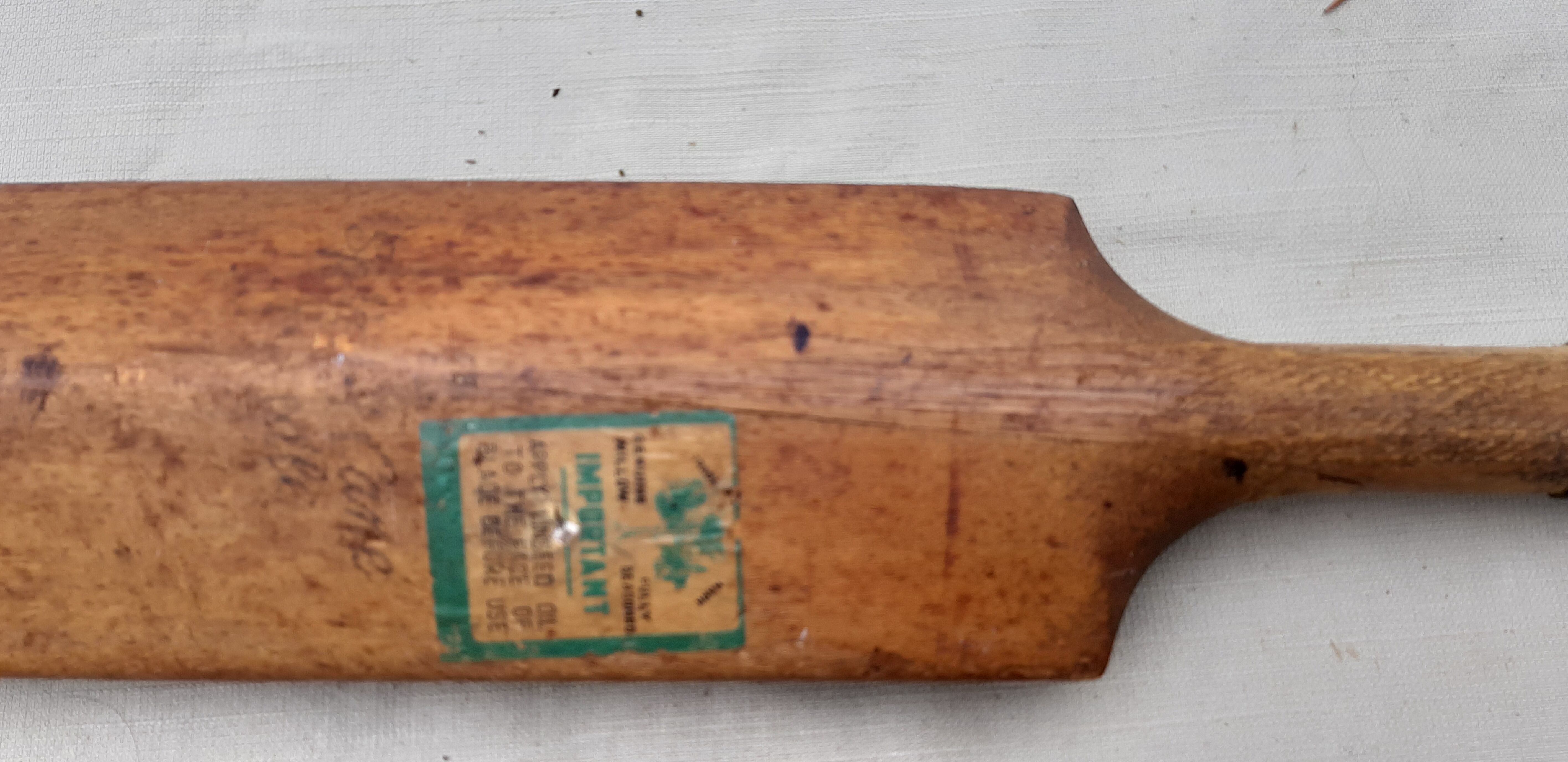 Ancient cricket bat in wood