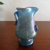Vase with handle and spout Scavo Seguso Vetri d'Arte iridescent glass Murano 1950