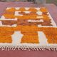 Beni Ouarain rug 300x200 cm – Thick wool, ochre & ecru Berber patterns,