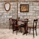 Thonet bar bar troquet bistro table in curved wood and brass 1930