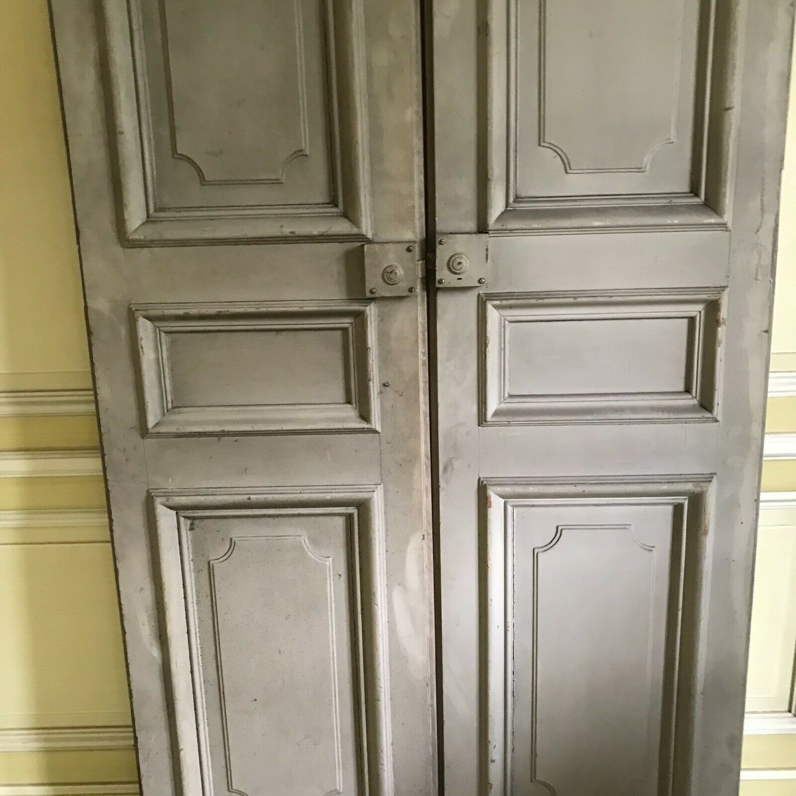 Set of two doors of passage in patinated fir XX century