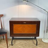 Vintage 50s tilting door storage bar cabinet