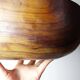 Large turned monoxyle olive wood bowl, 1950s-1970s.