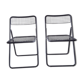 Paire de chaises pliantes metalliques