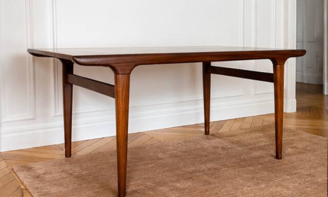 Dining table with extension by Johannes Andersen for Uldum Møbelfabrik