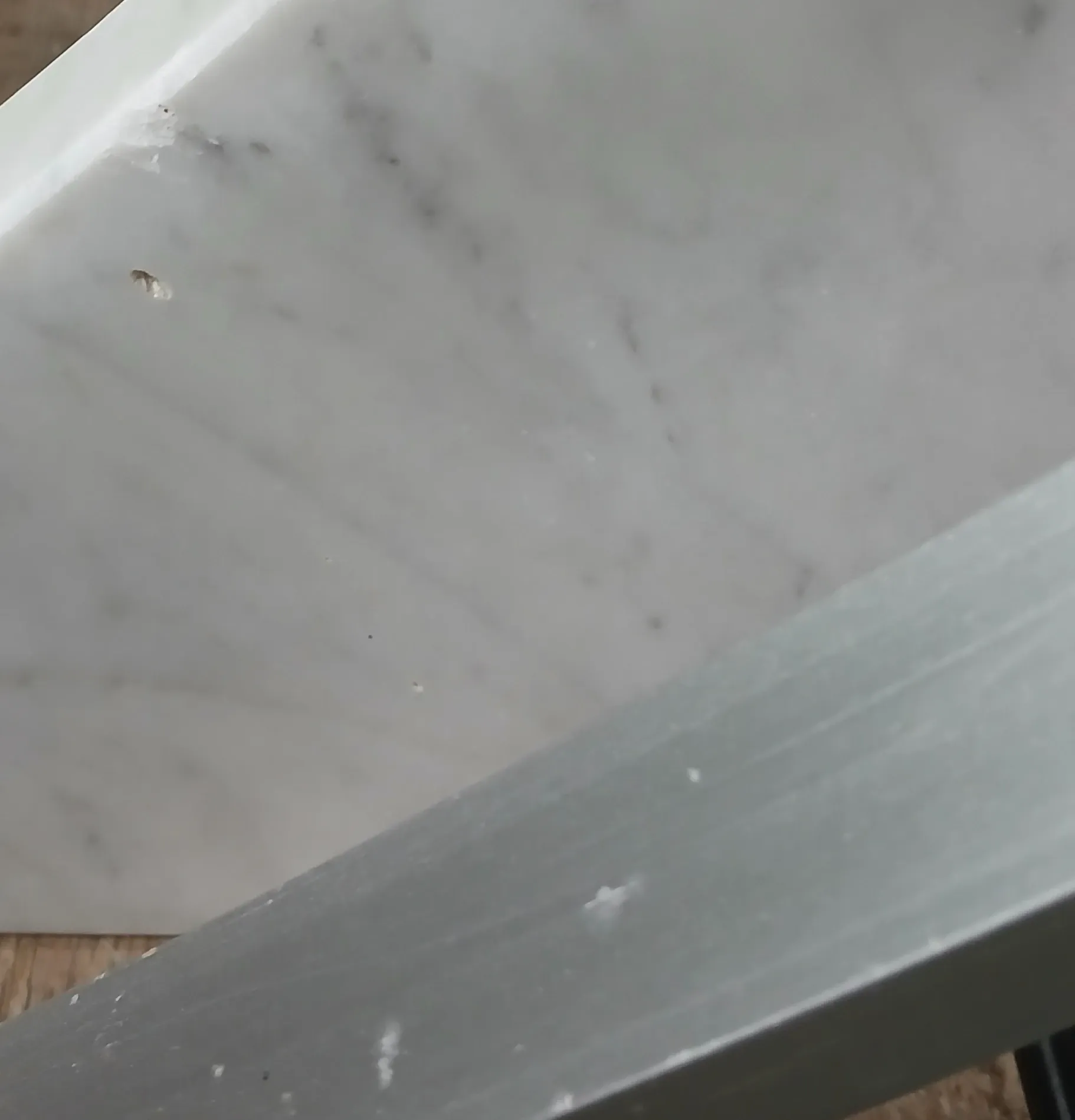 Arc floor lamp Guzzini triangular base Carrara marble. Italy 1968.