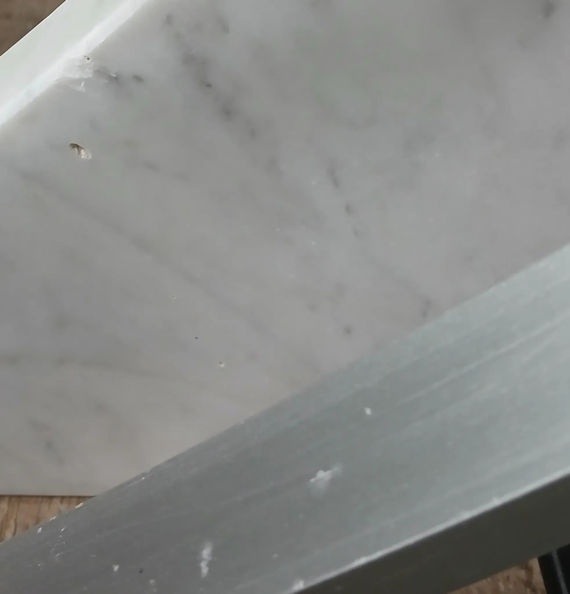 Arc floor lamp Guzzini triangular base Carrara marble. Italy 1968.