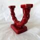 Ceramic chandelier, signed LONGCHAMP, twisted old red