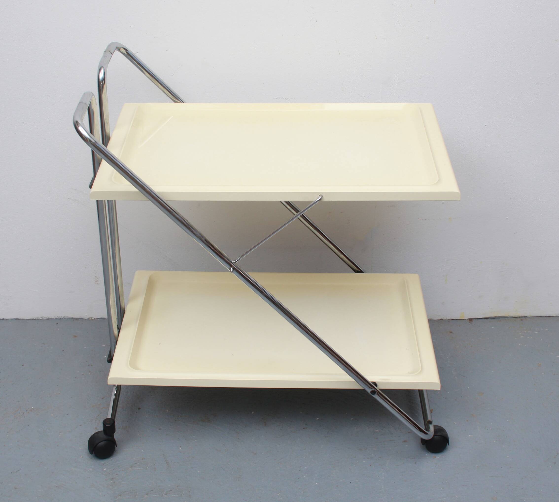 1970s trolley in chrome and plastic