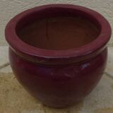Cache pot en Terre cuite couleur grenat