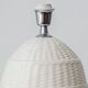 Pair of white ceramic table lamps with faux wicker texture, Spanish coastal design, 1970s